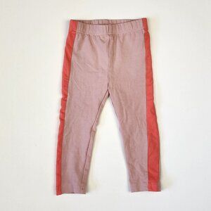 Hanna Andersson Pink Lightweight Elastic Waist Side Stripe Leggings 85cm US 2T